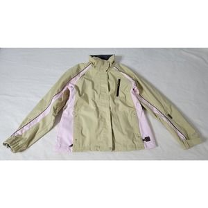 DNA Descente of North America Insulated Ski Jacket Womens Pockets Tan & Pink